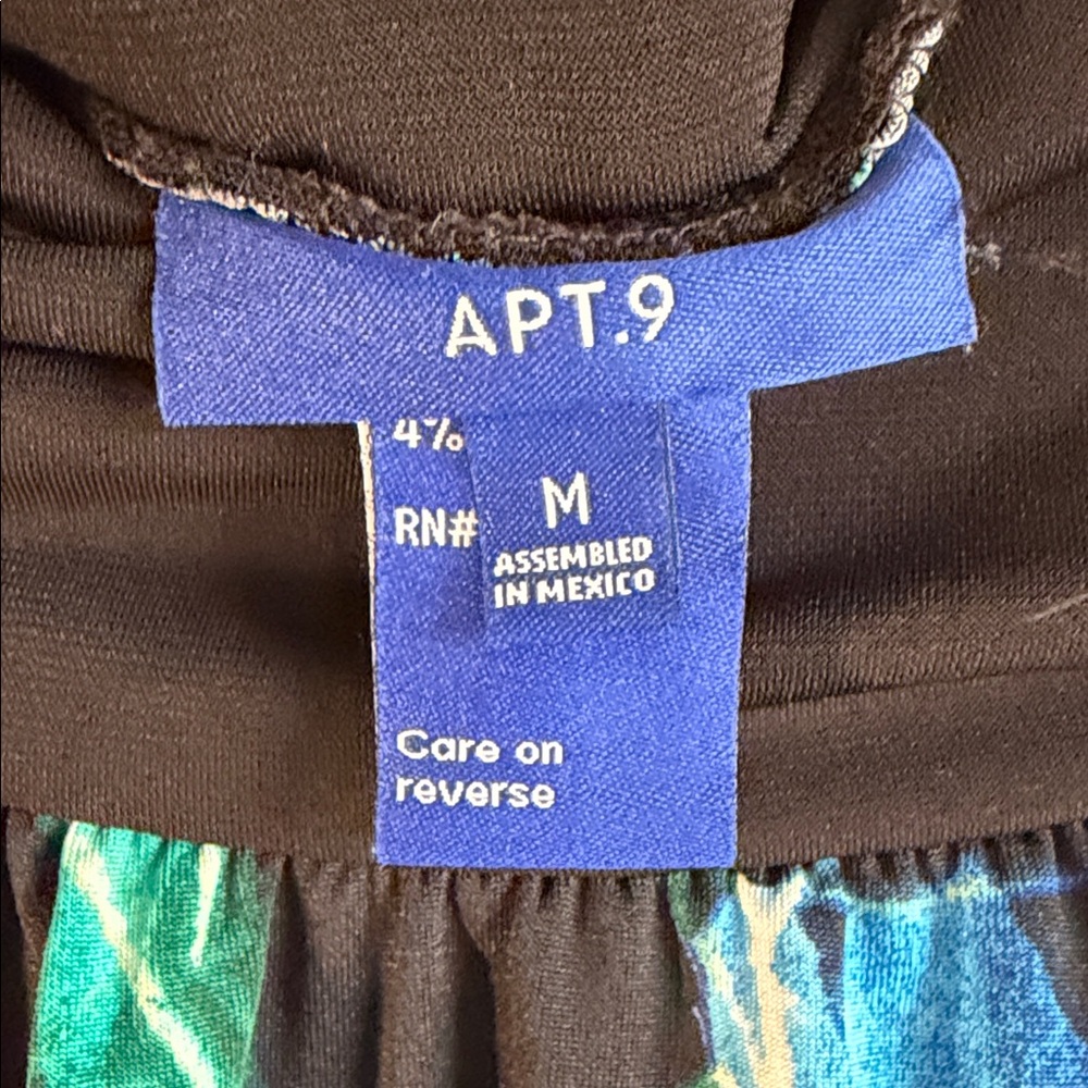 Apt. 9 Black High-Low Skirt with Blue & Teal Floral Print - Picture 2 of 6